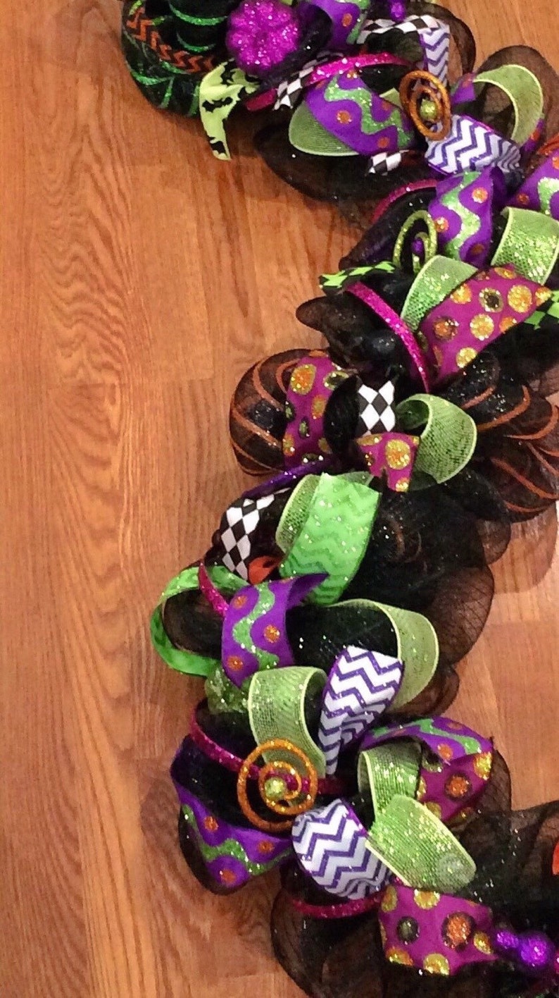 Deluxe Halloween Garland Halloween Decoration Mesh Garland Etsy