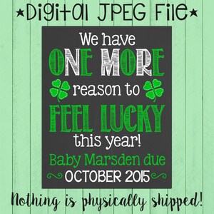 pregnancy announcement cards st patricks day