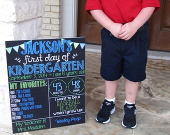 First Day of School Chalkboard Poster | First Day of Kindergarten | Back to School Sign | First Day of School Sign | *DIGITAL FILE*