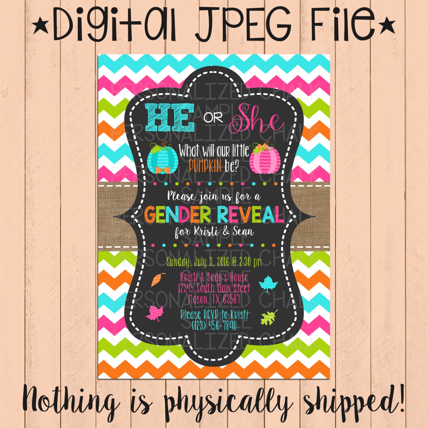 Fall Gender Reveal Invite Baby Shower Custom Invite | Etsy