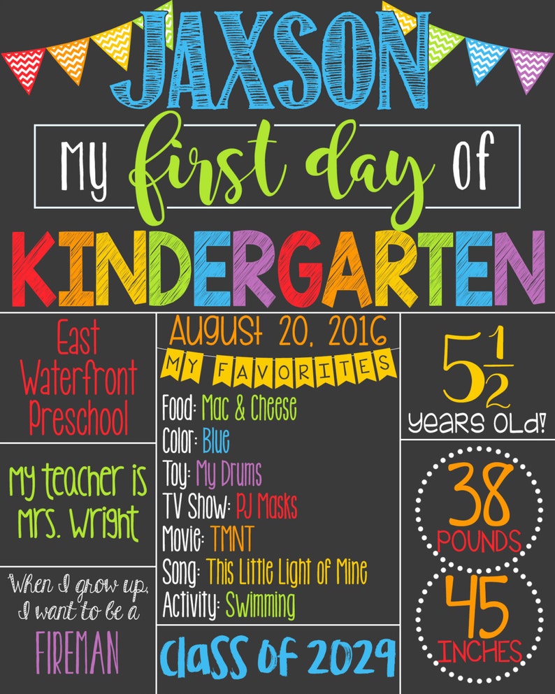 First Day of School Chalkboard Poster First Day of Etsy
