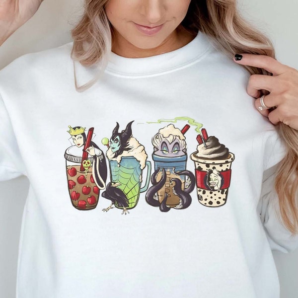 Villains Latte Halloween Sweatshirt, Fall Halloween Coffee Shirt, Pumpkin Spice Latte, Thanksgiving Shirt, Disney Villains Shirt