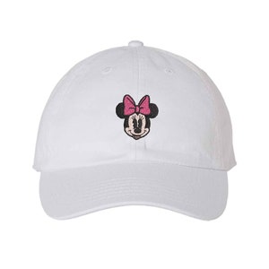 Minnie Mouse embroidered Hat Retro Minnie Hat Magic Kingdom, Disney Girls Trip Adult Kids size Hats