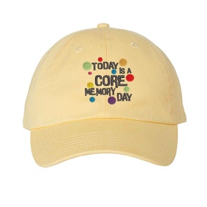 Core Memory Day embroidered Hat Inside Out Joy Best Day Magic Kingdom, Disney Trip cap, Adult Kids sizes adjustable Dad Hat