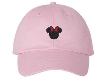 Minnie Mouse Ears embroidered Hat Adult Kids sizes Girls trip Magic Kingdom, Disney Vacation Hat