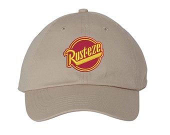 Bumper ointment Rust-eze logo Embroidered Cars Lightning McQueen Hat Disneyland WDW Magic Kingdom Radiator Springs Cap Adult Kids sizes