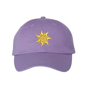 Tangled Sun embroidered Hat, Adult Kids Sizes, Rapunzel Lost Princess Magic Kingdom Disney Vacation Hat