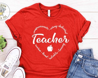 Teacher School Shirt, Teacher Definition Heart Shape, Back To School, Gift for Teacher, Teacher Shirt