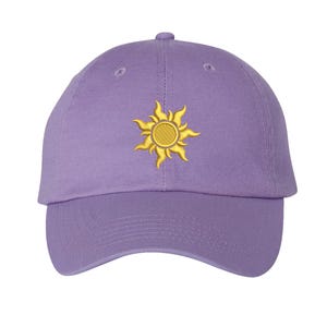 Tangled Sun embroidered Hat, Adult Kids Sizes, Rapunzel Lost Princess Magic Kingdom Disney Vacation Hat