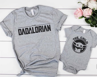 Matching Daddy and Child Son Daughter Shirts, Dadalorian The Child Star Wars Shirts, Father and Baby, Daddy and Me Shirts, Fathers day Gift