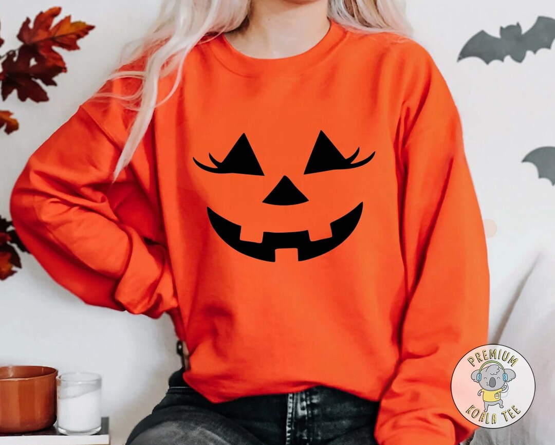 Checker Pumpkin Face Graphic Sweatshirt main image 1