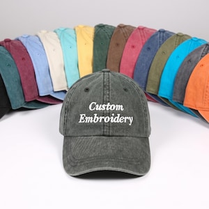 Custom text embroidered Camo Hat many font choices Create your own camouflage hat image 13