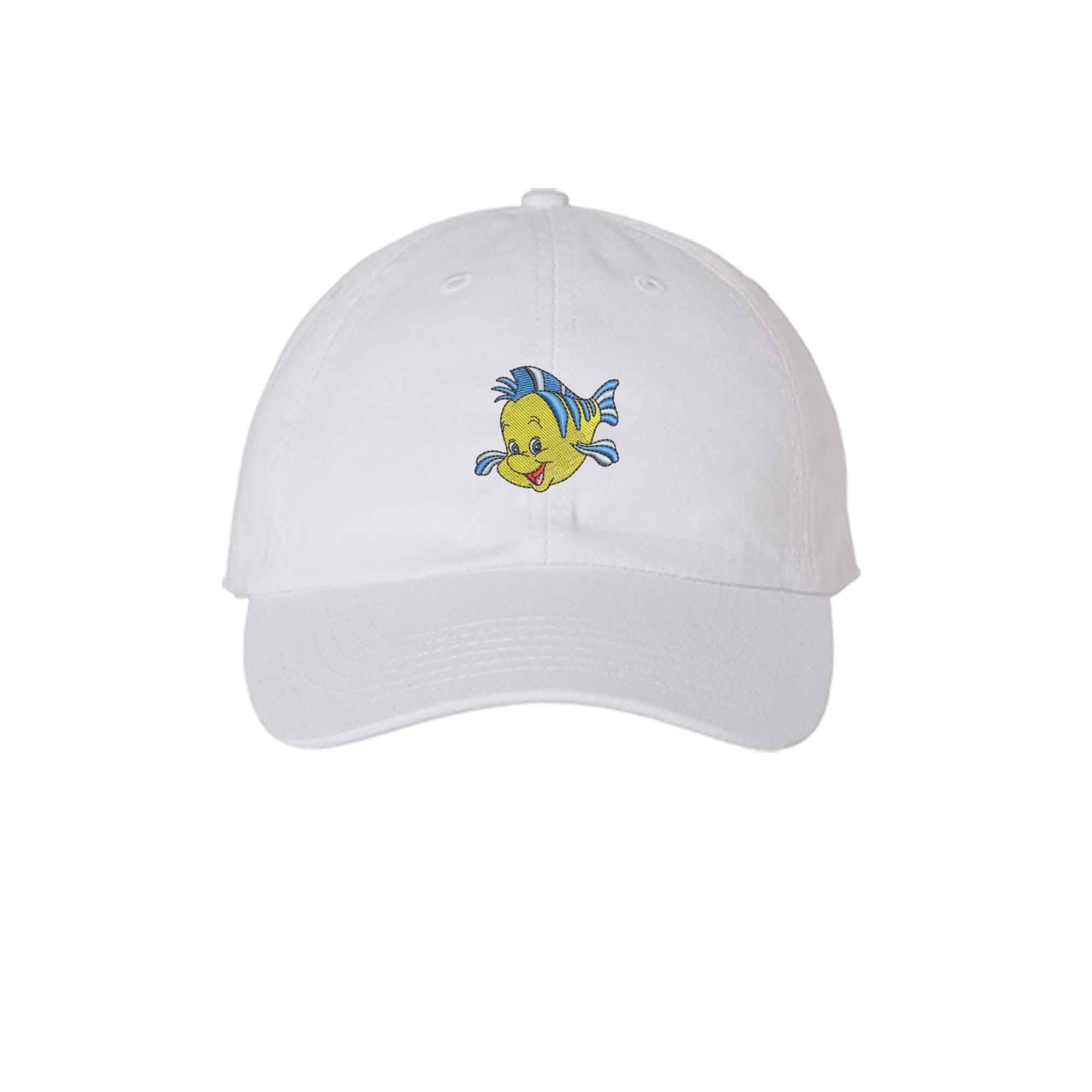 Little Mermaid Flounder Fish Embroidered Hat Ariel Friend 