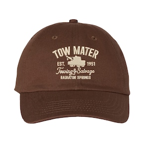 Cars Tow Mater Towing and Salvage Hat, Disney Cars Mater Hat, Disneyland WDW Magic Kingdom Radiator Springs Cap Adult Kids sizes