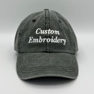 Custom text embroidered Camo Hat many font choices Create your own camouflage hat image 15