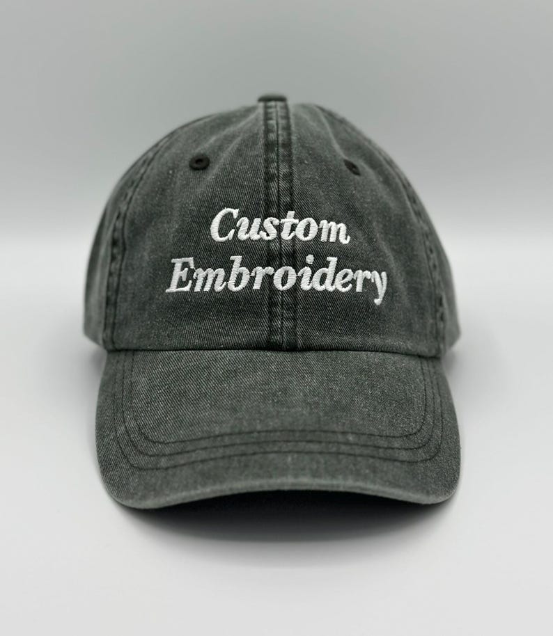 Custom text embroidered Camo Hat many font choices Create your own camouflage hat image 15