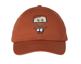 Cars Tow Mater Face Embroidered Hat Lightning McQueen Disneyland WDW Magic Kingdom Radiator Springs Cap Adult Kids sizes