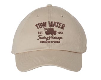 Cars Tow Mater Towing and Salvage Hat, Disney Cars Mater Hat, Disneyland WDW Magic Kingdom Radiator Springs Cap Adult Kids sizes
