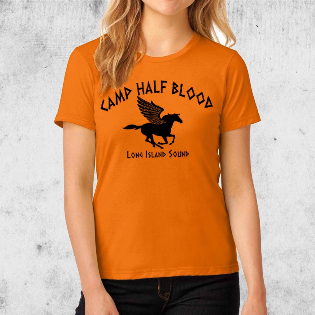 Camp Half Blood Long Island Sound Orange T shirt Unisex Boys Percy Jackson