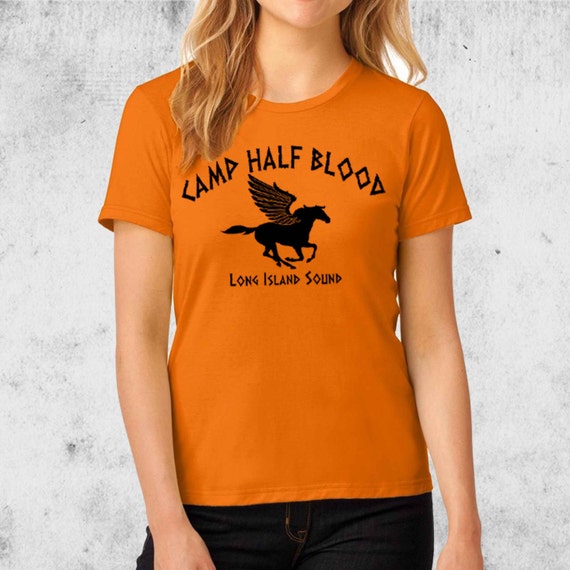 Camp Half blood Long Island Sound Orange T shirt Percy Jackson Womens sizes