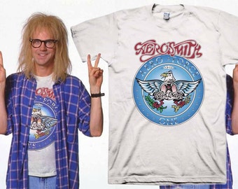 Wayne's World Garth Aerosmith T-shirt Halloween Costume Shirts Youth, Baby, Adult sizes S-3XL