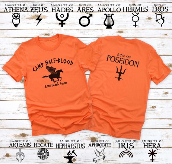 Camp Half Blood T-shirt Percy Jackson Demigods Olympians Men's (S-3XL),  Ladies Slim Fit (S-2XL) and Youth (S-XL) T-shirts