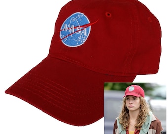 Nasa insignia embroidered red Hat Tomorrowland Casey Newton Halloween Costume baseball cap AH35