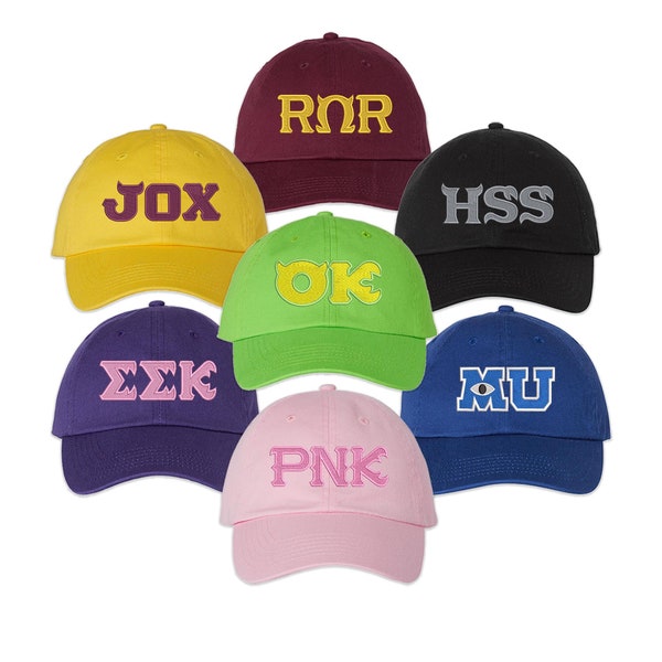 Monsters University MU OK Oozma Kappa Roar Omega Fraternity Sorority logo Hat Halloween costume Adults Kids size Hats