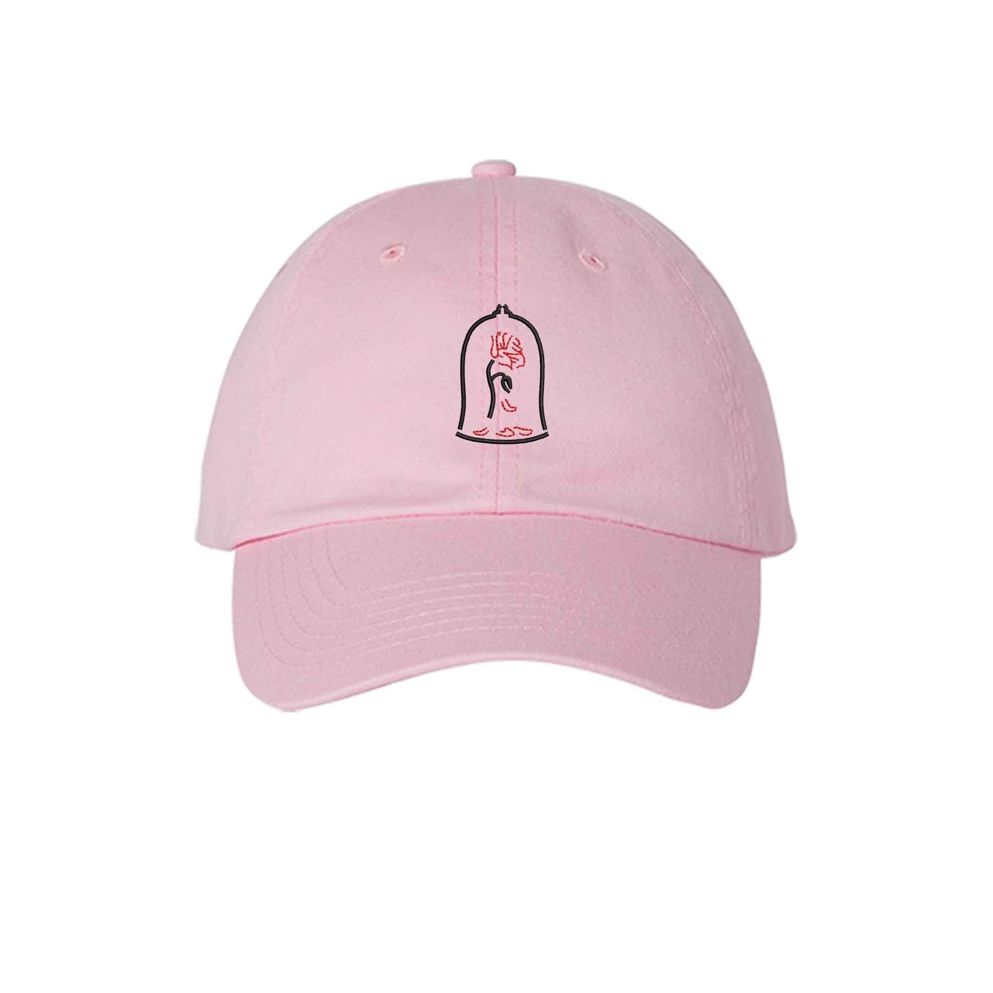 Disney Beauty & the Beast Embroidered Red Rose Blue Strapback Hat Cap Belle Beauty Beast Embroidered Baseball Hat, Disney Rose Cap  main image 2