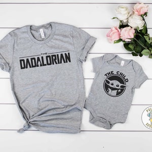 Matching Daddy and Child Son Daughter Shirts, Dadalorian The Child Star Wars Shirts, Daddy and Me Shirts, Dad Gift, Baby Shower Gift image 2