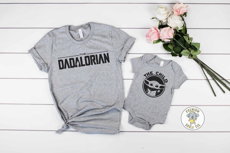 Matching Daddy and Child Son Daughter Shirts, Dadalorian The Child Star Wars Shirts, Daddy and Me Shirts, Dad Gift, Baby Shower Gift image 2