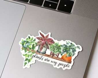 Plant Shelf Sticker, House Plant Sticker, Plant Sticker, Indoor Plant Sticker, Laptop Sticker, Water Bottle Sticker, Plants are my People