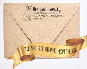 Labrador Address Stamp, Yellow Lab Address Stamp, Black Lab Address Stamp, Self Inking Address Stamp, Family Address Stamp 0080