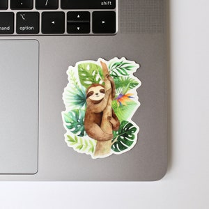 Sloth Sticker, Jungle Sticker, Cute Sloth Sticker, Watercolor Sloth Sticker, Laptop Sticker, Water Bottle Sticker, Sticker for Water Bottle