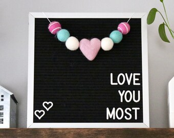 Heart Letter Board Garland, Valentine's Day Letter Board Accessories, Valentine's Letter Board Garland, Garland for Letter Board