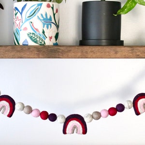 Rainbow Garland, Rainbow Felt Ball Garland, Nursery Garland, Nursery Decor, Rainbow Baby Garland, Baby Shower Garland, Baby Room Garland