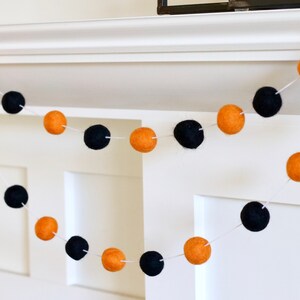Guirnalda de Halloween, Guirnalda de fieltro, Garland Pom Pom, Garland de Otoño, Guirnalda de Vacaciones, Guirnalda de Fieltro, Decoración Espeluznante, Decoración de Halloween