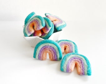 Felt Rainbow, Felt Newborn Photography Props, Nursery Garland, Spring Garland, Spring Tiered Tray Decor, Felted Rainbow