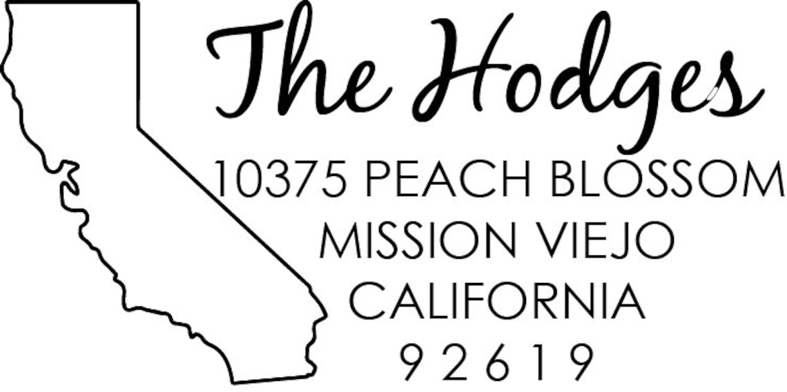 California Address Stamp Custom Address Stamp Self Inking Etsy