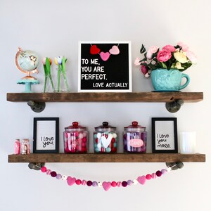 Valentine's Felt Ball Garland, Valentine's Decor, Valentine's Day Garland, Valentine Garland, Felt Garland, Heart Garland, Girly Garland image 2