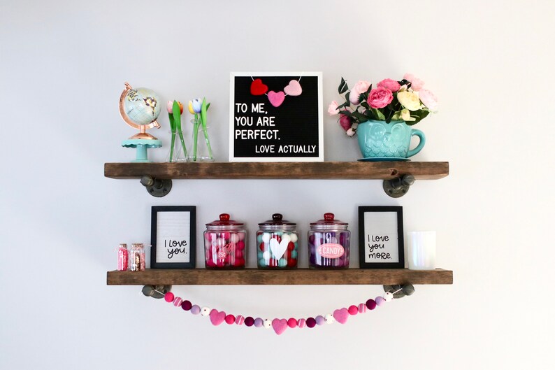 Valentine's Felt Ball Garland, Valentine's Decor, Valentine's Day Garland, Valentine Garland, Felt Garland, Heart Garland, Girly Garland image 2