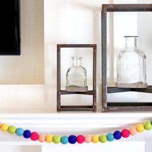 Summer Garland, Bright Garland, Rainbow Garland, Felt Ball Garland, Pom Garland, Felt Garland, Spring Decor, Serape Inspired Garland