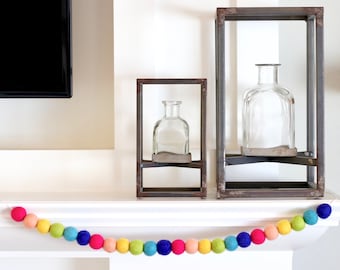 Summer Garland, Bright Garland, Rainbow Garland, Felt Ball Garland, Pom Garland, Felt Garland, Spring Decor, Serape Inspired Garland
