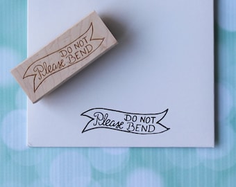 Please Do Not Bend Stamp, Do Not Bend Stamp, Don't Bend Stamp, Rubber Stamp, Office Stamp, Wedding Stamp, Mailing Stamp, Hand Drawn Stamp