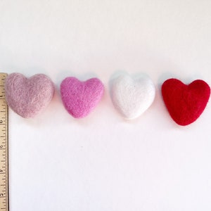 Felt Hearts, Valentines Day Felted Hearts, 4cm Felt Hearts for Garland image 5