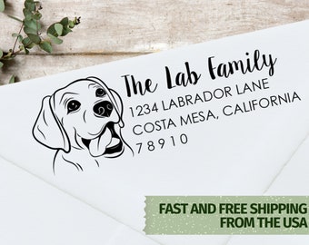Labrador Address Stamp, Yellow Lab Address Stamp, Black Lab Address Stamp, Self Inking Address Stamp, Family Address Stamp 0079