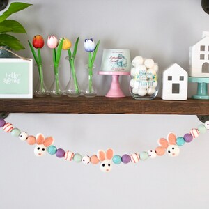 Easter Garland, Bunny Felt Ball Garland, Easter Felt Ball Garland, Spring Garland, Pastel Garland, Easter Bunny Garland