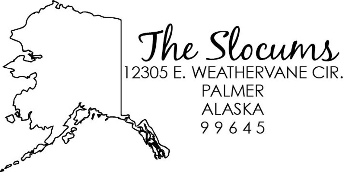 Alaska Address Stamp Custom Address Stamp Alaska Stamp Self Etsy