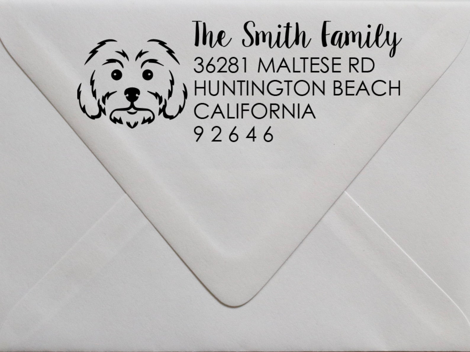 Maltese Address Stamp Dog Address Stamp Maltese Dog Stamp Etsy