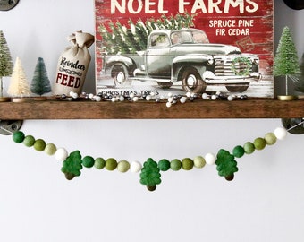 Kerstboom Garland, Kerstmis voelde bal Garland, Pom Pom Garland, Kerstmis Garland, winter Garland, voelde Garland, Christmas decor